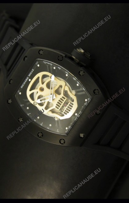 Richard Mille RM052 Skull Tourbillon Swiss Replica Watch in PVD Case