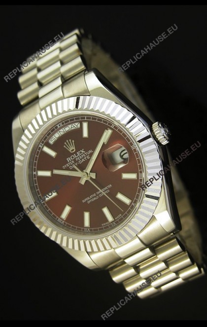 Rolex Day Date II 41MM Swiss Replica Watch - Green Dial - 1:1 Mirror Replica Watch 