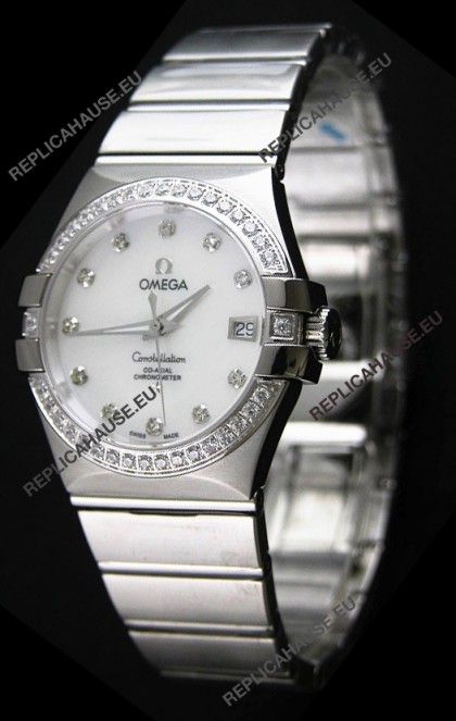 Omega Constellation Mens Swiss Automatic Watch in Steel Casing -- 1:1 Mirror Replica 