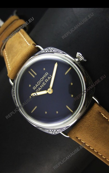 Panerai Radiomir PAM425 Floral engraved Case in Stainless Steel Case