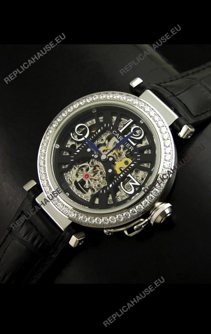 Cartier Ronde De Ladies Replica Watch in Decorated Skeleton Dial
