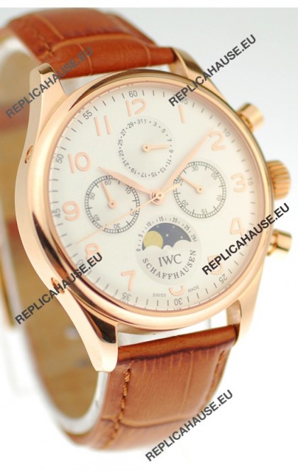 IWC Portuguese Perpetual Calander Swiss Rose Gold Watch