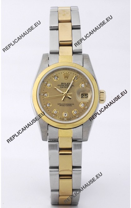 Rolex DateJust Two Tone Lady's Replica Watch