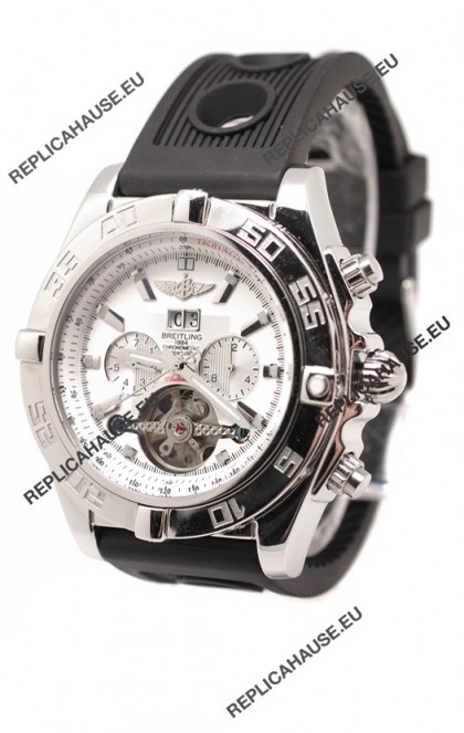Breitling Chronograph Chronometre Japanese Tourbillon Watch in White Dial