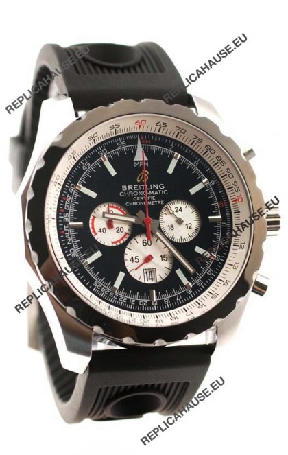 Breitling Chrono-Matic Chronometre Japanese Replica Watch in Black Dial