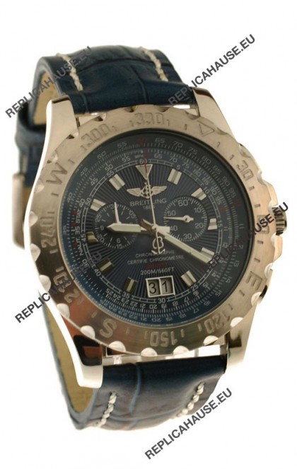 Breitling Chronograph ChronometreÂ Japanese Replica Watch in Blue
