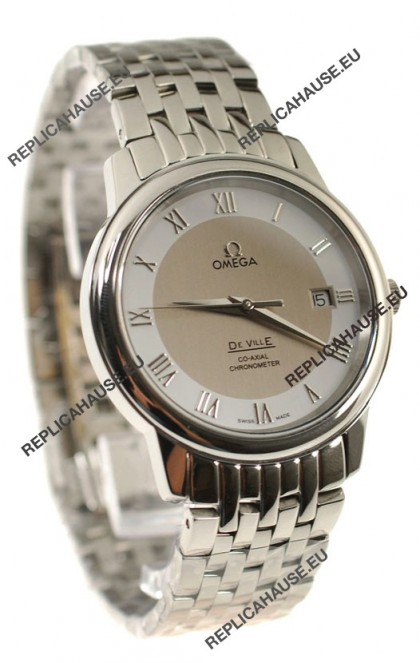 Omega Co-Axial Deville Japanese Steel Watch in Cream Dial
