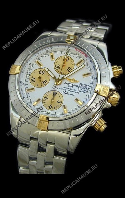 Breitling Windrider Swiss Replica Watch in Two Tone White Dial