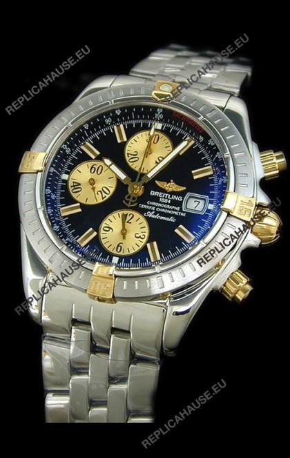Breitling Windrider Swiss Replica Watch in Black Dial Two Tone Markers