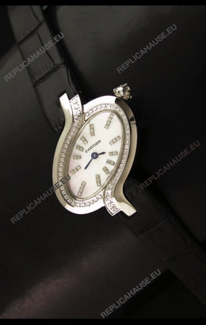 Delices De Cartier Ladies Replica Japanese Watch in White Pearl Dial