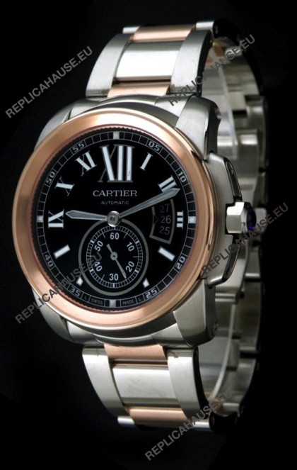 Cartier Calibre de Japanese Replica Rose Gold Watch