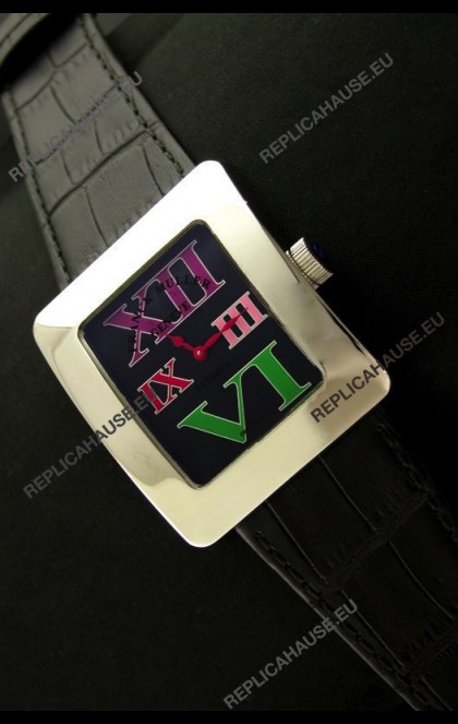 Franck Muller Geneve Infinity Japanese Steel Watch in Black Dial