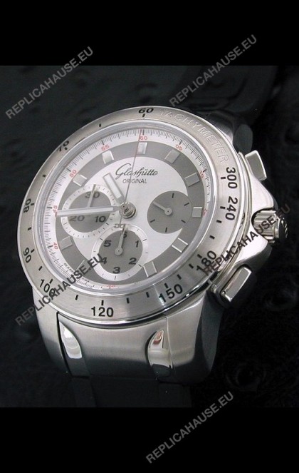 Glashuette Sport Evolution Swiss Chrono Watch in White Dial