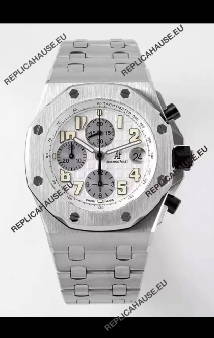 Audemars Piguet Royal Oak Offshore White Dial Chronograph 1:1 Mirror Replica Watch - 904L Steel