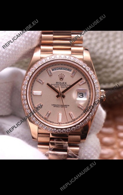 Rolex Day Date Presidential 904L Steel Rose Gold 40MM - Gold Dial 1:1 Mirror Quality Watch