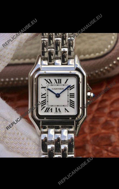 Cartier PANTHERE Edition 1:1 Mirror Quality Swiss Replica Watch in White Dial - Steel Bezel