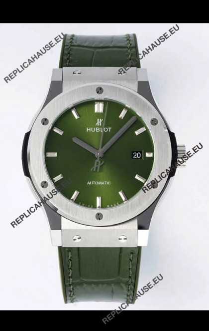 Hublot Classic Fusion Steel Green Dial 42MM Swiss Replica Watch 1:1 Mirror Quality