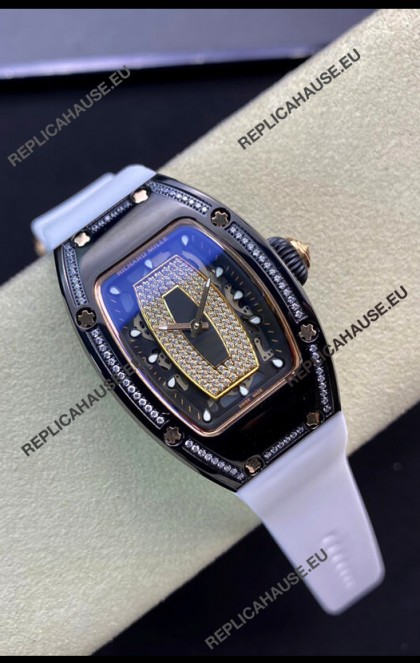 Richard Mille RM-07-01 Diamonds Dial Black Ceramic Ladies 1:1 Swiss Replica Watch 