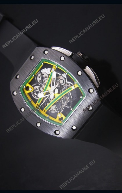 Richard Mille RM061 Ceramic Case Swiss Yellow/Green Bezel Replica Watch