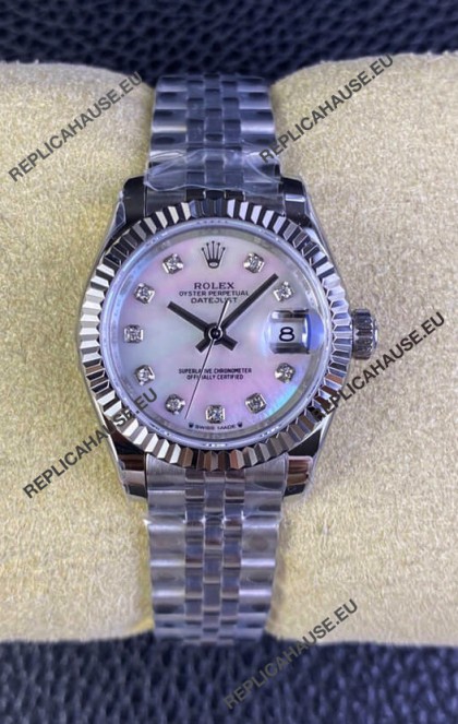 Rolex Datejust 28MM Swiss Watch in 904L Pearl Dial - 1:1 Mirror Replica 
