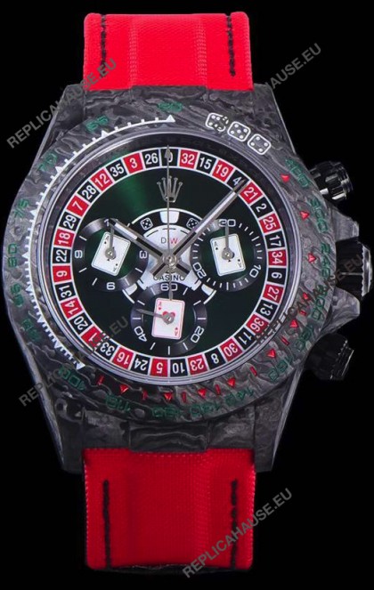 Rolex Daytona DiW NTPT Carbon Lucky Player Casino Swiss Replica Watch 