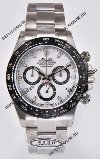 Rolex Cosmograph Daytona M116500LN Original Cal.4130 Movement - 904L Steel Watch in White Dial