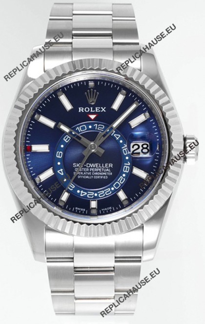 Rolex Sky-Dweller REF #m336934 Blue Dial Watch in 904L Steel Case - Super Clone Watch