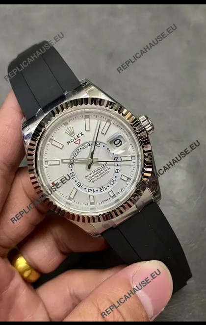 Rolex Sky-Dweller REF# M336235 White Dial Watch in 904L Steel Case 1:1 Mirror Replica