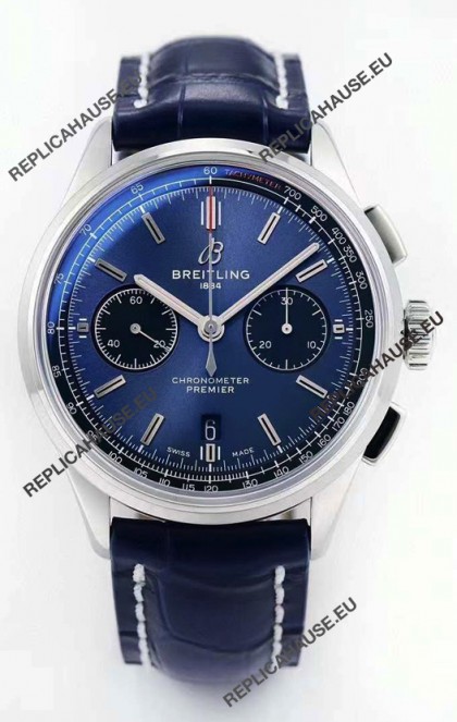 Breitling Premier B01 Chronograph 42 Edition Watch 1:1 Mirror Quality in Blue Dial 