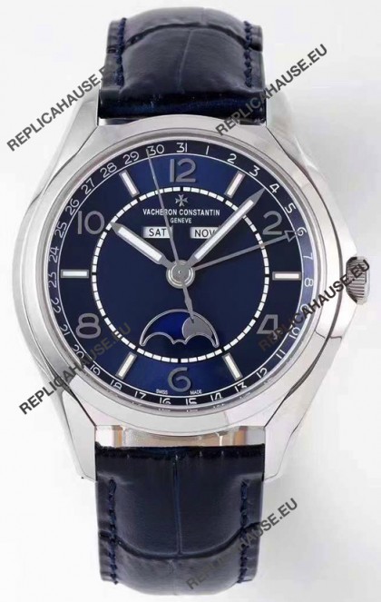Vacheron Constantin Fiftysix Complete Calendar Swiss Replica Watch in Blue Dial 
