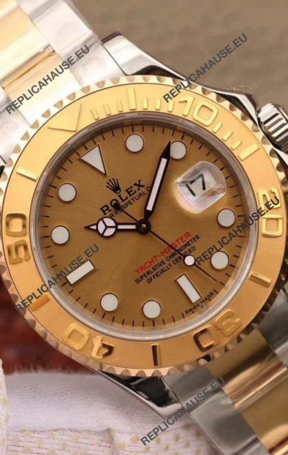 Rolex Yachtmaster 40 Yellow Gold Two Tone 1:1 Swiss Replica Watch in 904L Steel Casing