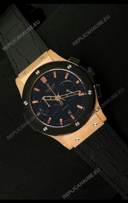 Hublot Big Bang Classic Fusion Chrono Quartz Watch with Ceramic Bezel