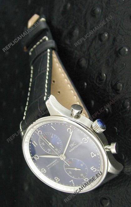 IWC Portuguese Chronograph Swiss Replica Watch in Blue Dial