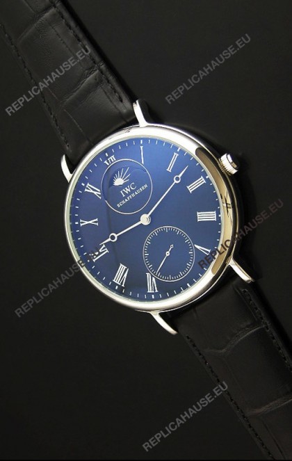 IWC Vintage Portifino MoonPhase Japanese Replica WatchÂ in Black Dial