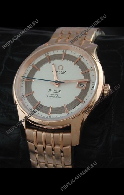 Omega De Ville Hour Vision Watch in Pink Gold Casing