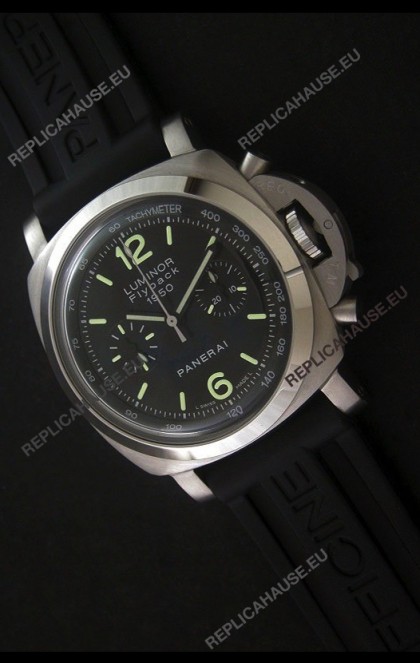 PaneraiÂ Luminor Flyback 1950 Swiss Watch in Black Dial