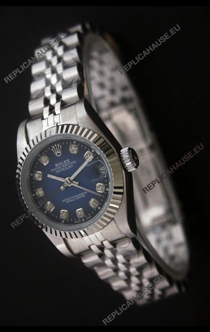 RolexÂ Datejust Oyster Perpetual Superlative ChronoMeter Swiss Watch in Blue Dial