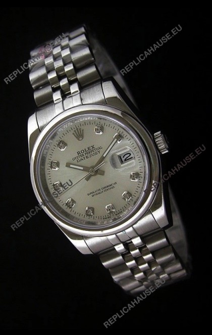 Rolex Datejust Mens Japanese Replica Watch in White Dial