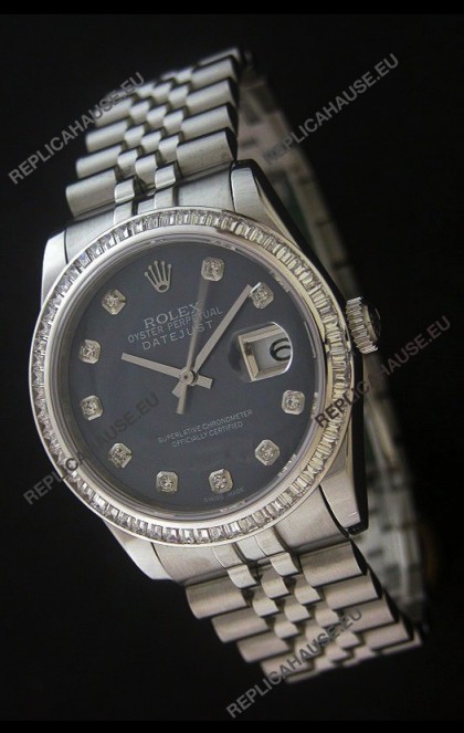 Rolex Datejust Swiss Replica Watch in Grey Dial