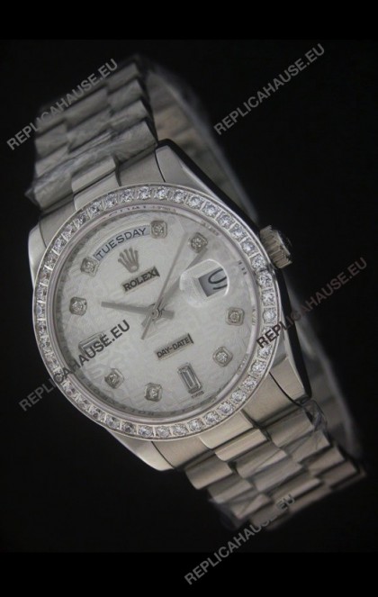 Rolex Day Date Just swissÂ Replica Silver White Watch
