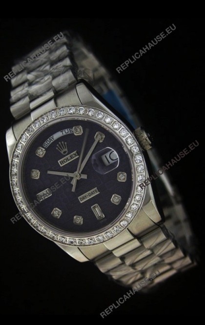 Rolex Day Date Just swissÂ Replica Watch in Printed Purple Dial