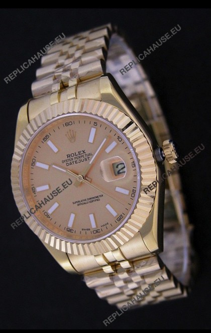 Rolex Datejust Swiss Replica Rose Gold Watch 