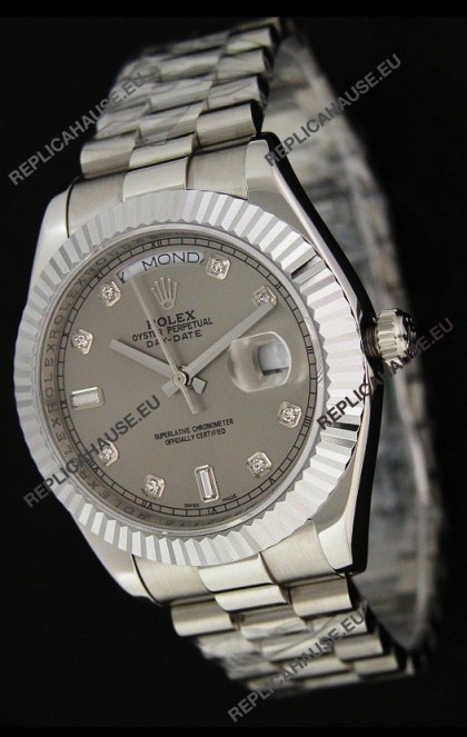 Rolex Oyster Perpetual Day Date Swiss Replica Watch in Grey Dial
