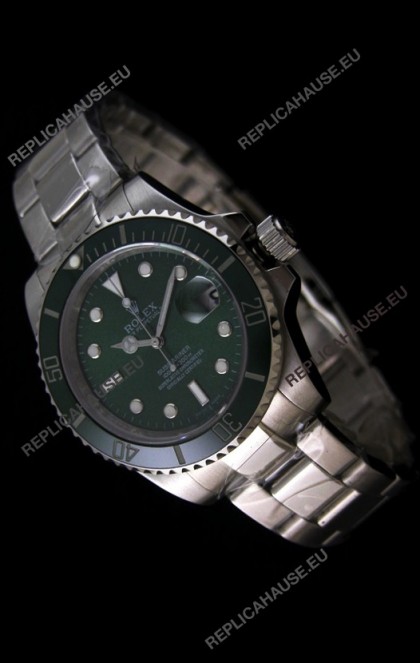 RolexÂ Submariner Swiss Gold Watch in Green Dial with Green Ceramic Bezel