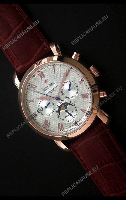 Vacheron Constantin Perpetual Calendar Japanese Watch in White Dial