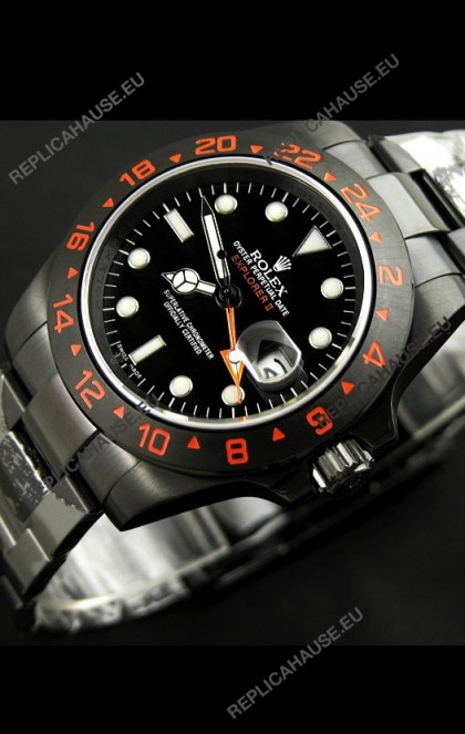 RolexÂ Explorer II Japanese Replica Automatic Black PVD Watch 