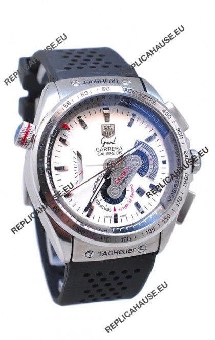Tag Heuer Grand Carrera Calibre 36 Japanese Automatic Watch in White Dial