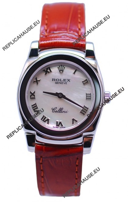 Rolex Cellini Cestello Ladies Swiss Replica Watch in Pearl Dial