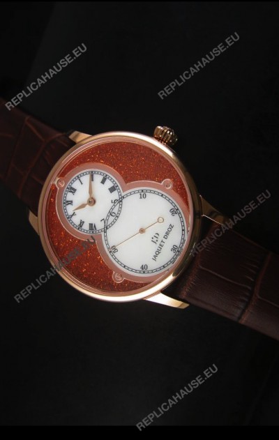 Jaquet Droz Grande Seconde Watch in Red Dial Rose Gold Case 
