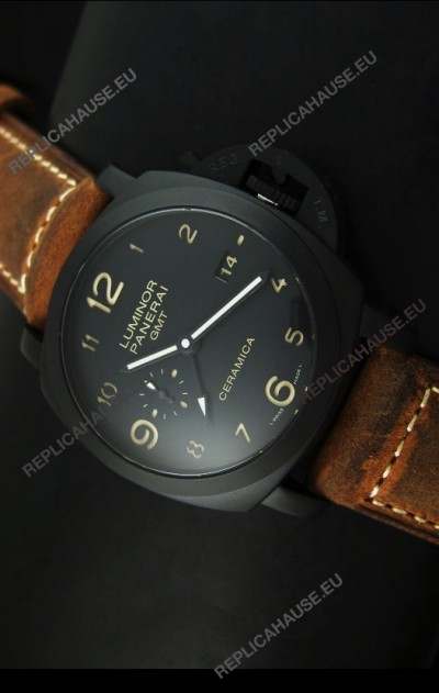 Panerai Luminor PAM441 GMT 1950 3 Days Power Reserve Swiss Watch in Ceramic Case